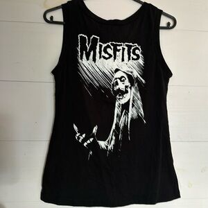 Misfits shredded back tank top women’s size small